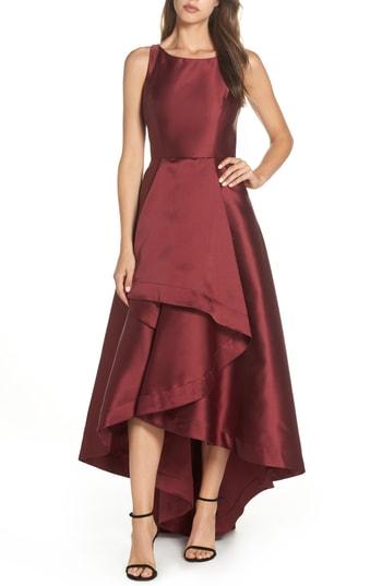Women's Adrianna Papell Mikado High/low Sleeveless Gown - Red