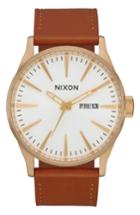 Men's Nixon The Sentry Leather Strap Watch, 42mm