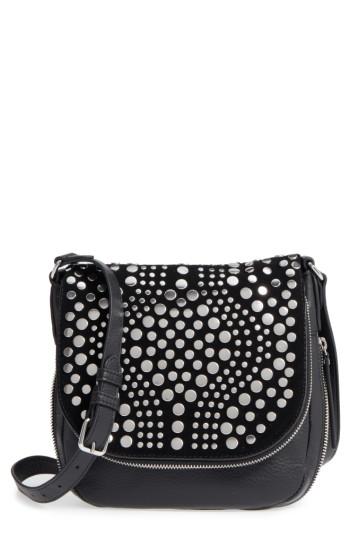 Vince Camuto Bonny Studded Leather Crossbody Bag - Black