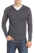 Men's Canada Goose Mcleod V-neck Regular Fit Merino Wool Sweater - Grey