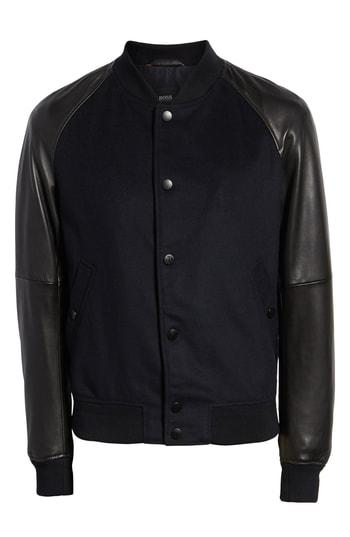 Men's Boss Mavcon Wool & Leather Fit Jacket