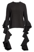 Women's Ellery Emmeline Frill Sleeve Top Us / 14 Au - Black