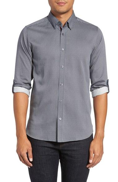 Men's Ted Baker London 'dogydog' Trim Fit Medallion Print Sport Shirt