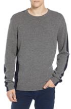Men's French Connection Colorblock Wool Blend Sweater - Grey