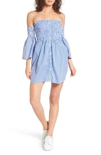 Women's Faithfull The Brand Hockney Off The Shoulder Dress - Blue