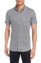 Men's Ted Baker London Munkee Extra Slim Fit Diamond Print Sport Shirt (m) - Blue