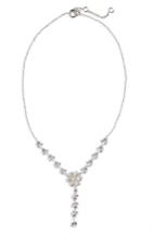 Women's Nina Swarovski Crystal & Imitation Pearl Flower Y-necklace