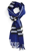Women's Burberry Heritage Giant Check Fringed Cashmere Muffler, Size - Blue