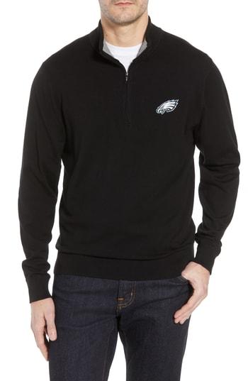 Men's Cutter & Buck Philadelphia Eagles - Lakemont Fit Quarter Zip Sweater