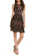 Women's Adelyn Rae Trina Lace Fit & Flare Dress - Black