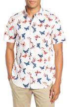 Men's Bonobos Riviera Butterfly Print Sport Shirt, Size R - White