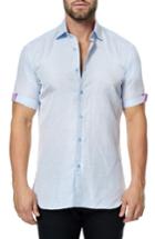 Men's Maceoo Fresh Jacquard Sport Shirt (l) - Blue