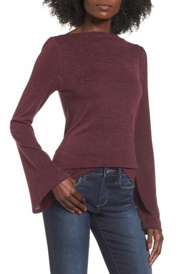 Women's Leith Slim Bell Sleeve Tee - Burgundy