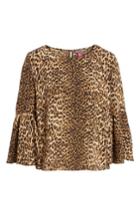 Women's Vince Camuto Hammer Satin Bell Sleeve Blouse - Brown