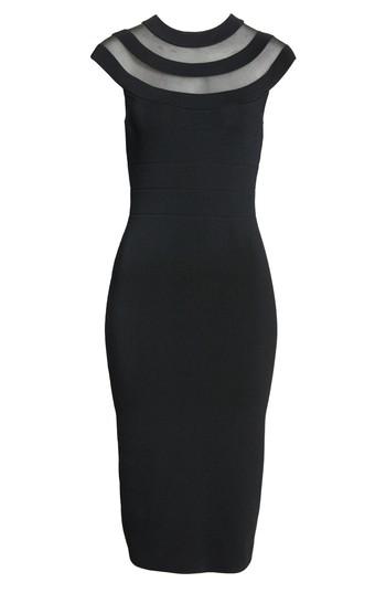 Women's Eliza J Illusion Mesh Body-con Dress - Black