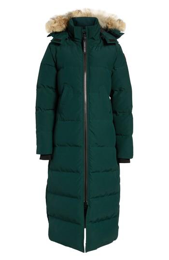Women's Canada Goose 'mystique' Regular Fit Down Parka With Genuine Coyote Fur Trim (10-12) - Green