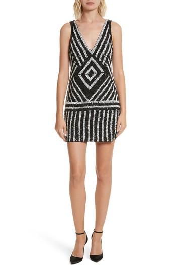Women's Alice + Olivia Venetia Embellished Shift Dress - Black