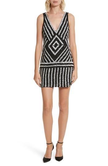 Women's Alice + Olivia Venetia Embellished Shift Dress - Black