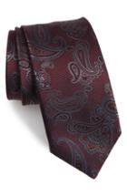 Men's Canali Paisley Silk Tie, Size - Burgundy