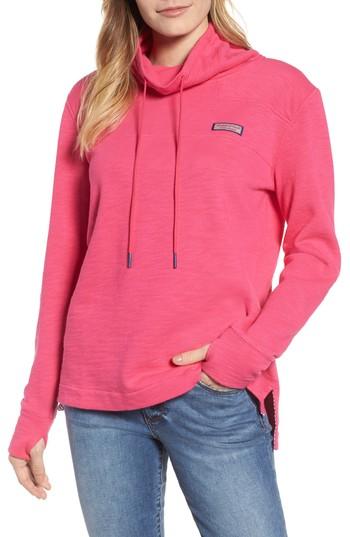 Women's Vineyard Vines Slub Funnel Neck Hoodie - Pink