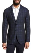 Men's Ted Baker London Dors Trim Fit Check Blazer (m) - Blue