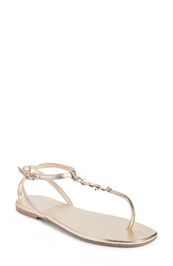 Women's Saint Laurent Pieds Sandal Us / 35eu - Metallic