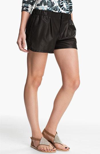 Thakoon Addition Leather Shorts Black 6