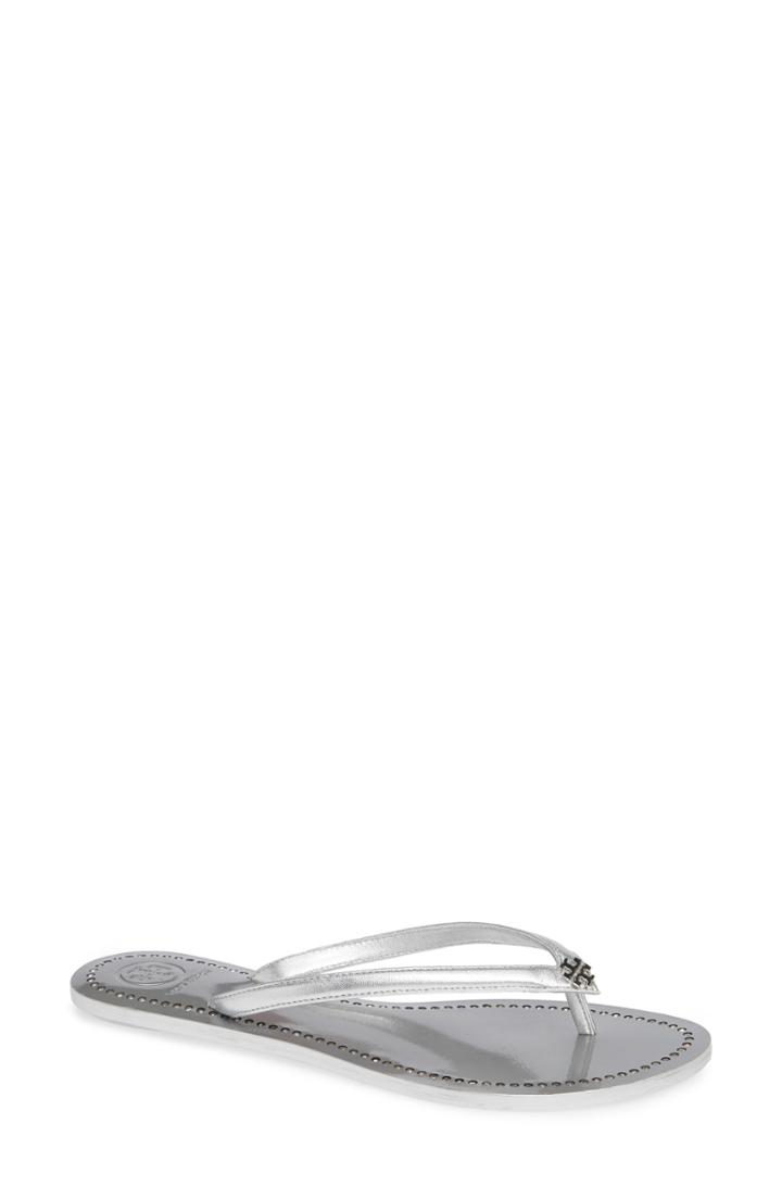 Women's Tory Burch Liana Thong Sandal .5 M - Metallic