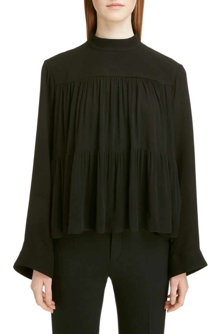 Women's Chloe Tiered Blouse Us / 36 Fr - Black