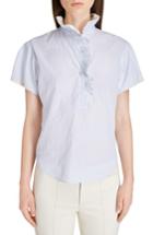 Women's Isabel Marant Jen Ruffle Cotton Top Us / 34 Fr - Blue