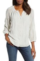 Women's Lucky Brand Geo Embroidered Top - Blue