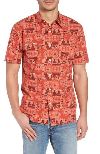 Men's Pendleton Regular Fit Print Short Sleeve Sport Shirt - Red