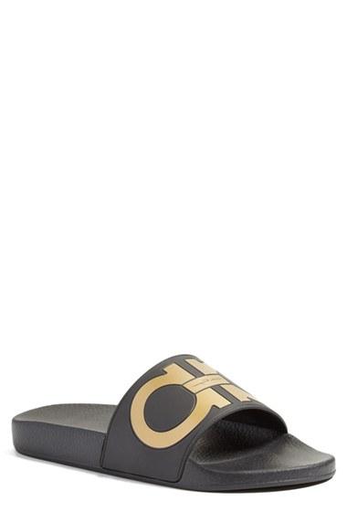 Men's Salvatore Ferragamo 'groove' Slide Sandal M - Black