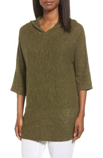 Women's Eileen Fisher Organic Linen & Cotton Hooded Sweater