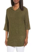 Women's Eileen Fisher Organic Linen & Cotton Hooded Sweater