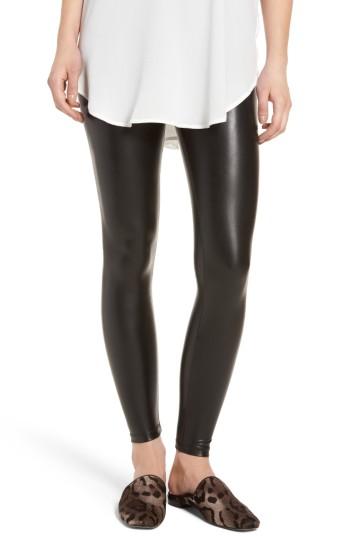 Women's David Lerner Elliot High Waist Faux Leather Leggings - Black