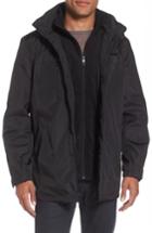 Men's Reaction Kenneth Cole Hooded Jacket With Inset Fleece Bib - Black