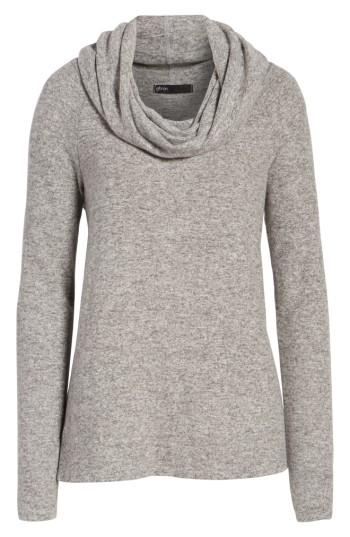 Women's Gibson Convertible Neckline Cozy Fleece Tunic, Size - Grey