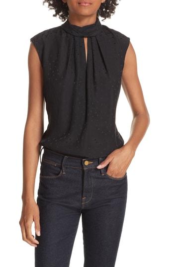 Women's Rebecca Taylor Sleeveless Silk Jacquard Top - Black