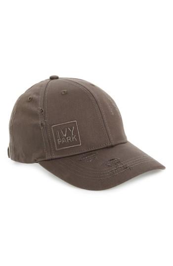 Women's Ivy Park Distressed Baseball Cap - Black