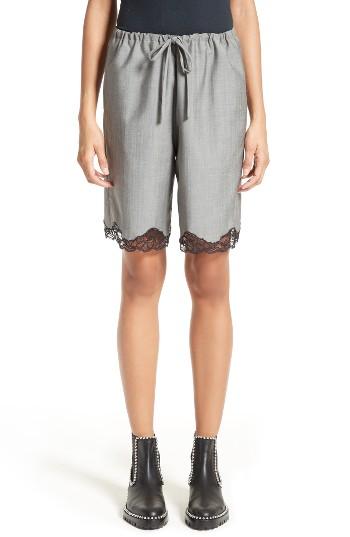 Women's Alexander Wang Lace Trim Wool Board Shorts