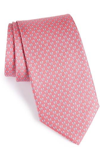 Men's Salvatore Ferragamo Bow Print Silk Tie, Size - Pink