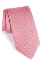 Men's Salvatore Ferragamo Bow Print Silk Tie, Size - Pink