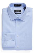Men's Nordstrom Men's Shop Smartcare(tm) Traditional Fit Herringbone Dress Shirt .5 - 32/33 - Blue