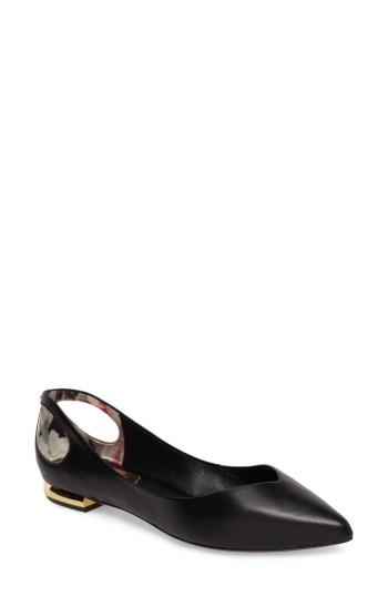 Women's Ted Baker London Dabih Pointy Toe Flat .5 M - Black