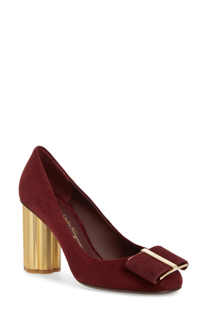 Women's Salvatore Ferragamo Capua Pump .5 B - Burgundy
