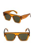Women's Celine 51mm Rectangular Sunglasses - Amber/ Green