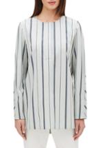 Women's Lafayette 148 New York Tilly Stripe Blouse - Green