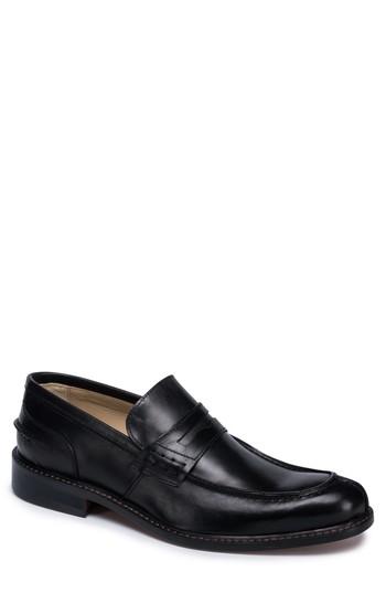 Men's Bugatchi Apron Toe Penny Loafer M - Black