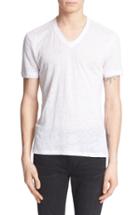 Men's John Varvatos V-neck Linen T-shirt - White